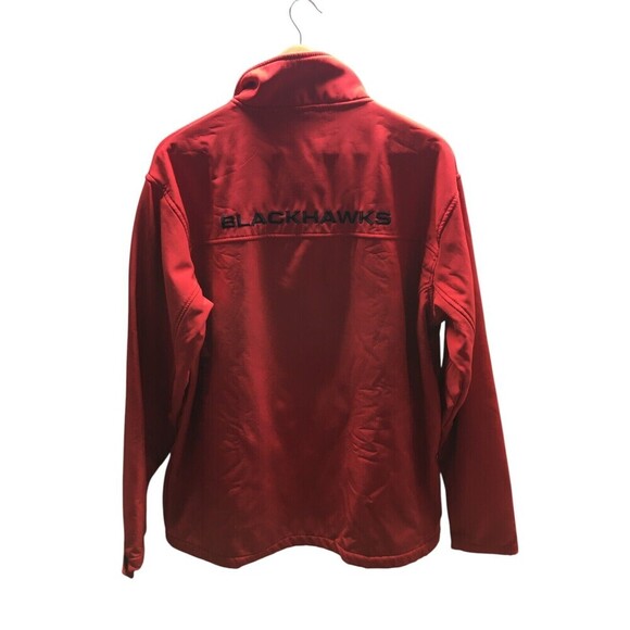 NHL Jacket Men's Size Large Red Black Hawks Sweatshirt Full Zip - Picture 2 of 8